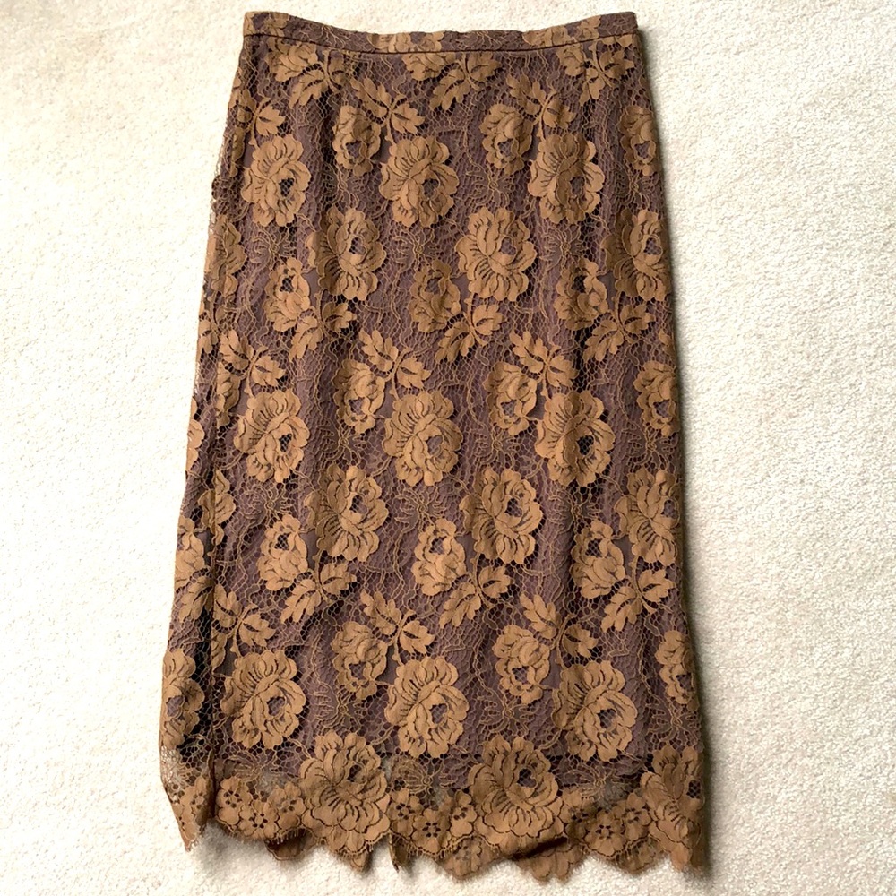 J Crew floral lace skirt